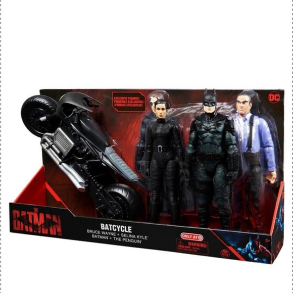 DC Batman Batcycle 12” Set. Bruce Wayne, Selina Kyle, Batman & The Penguin.  New - Picture 5 of 10